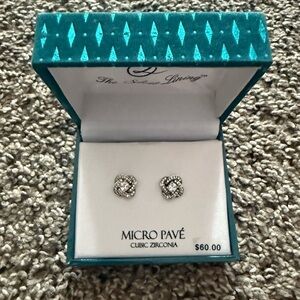 Dazzling Silver Micro Pavé Earrings
